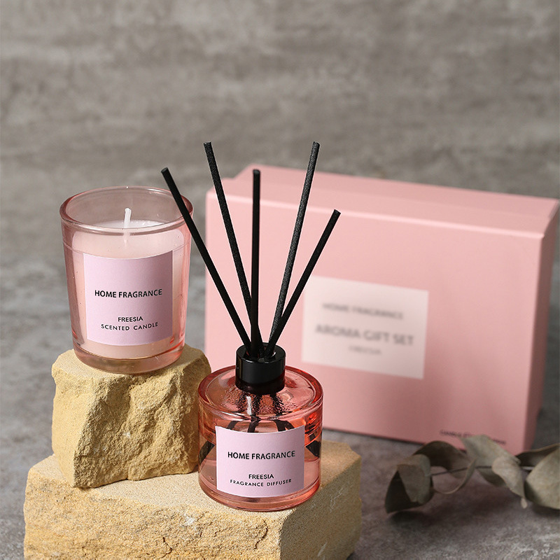 Home Fragrance Premium - Set Hadiah Lilin dan Reed Diffuser