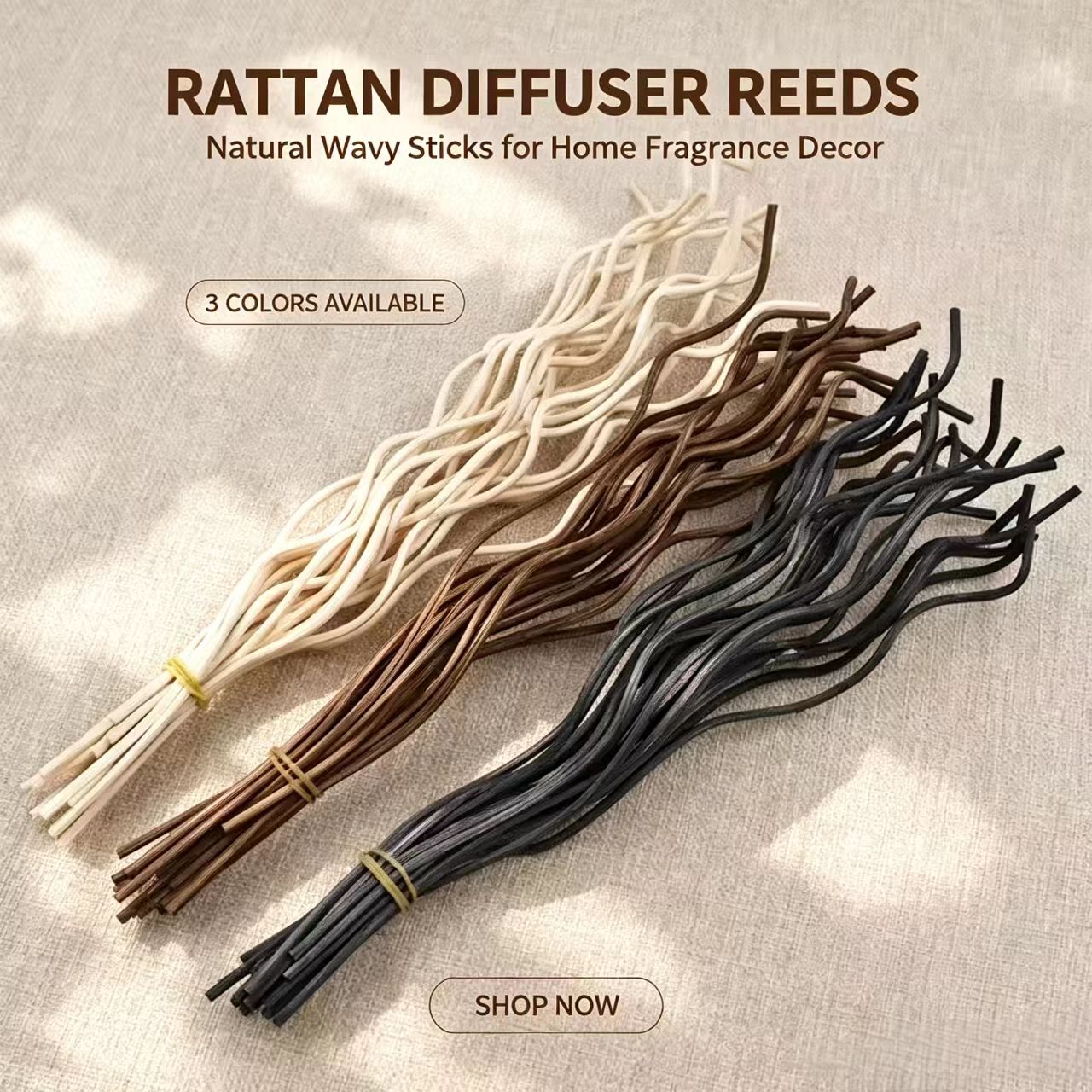 Home Fragrance Premium - 20 Buah Stik Diffuser Rotan Bergelombang